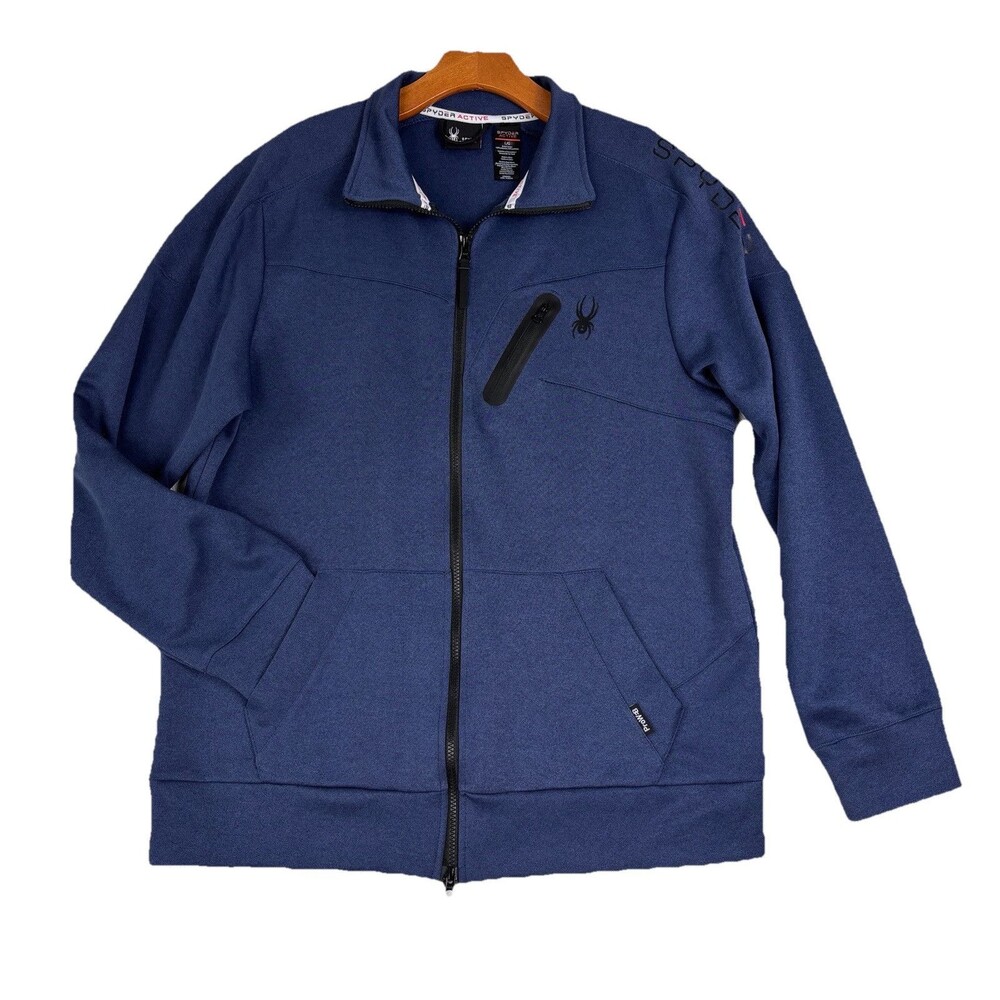 Spyder Jacket Mens L Blue Full Zip  Office Or Outdoors Hiking Camping